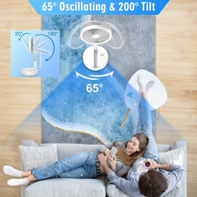 Portable Standing Fan Remote Control, 9 Inch Foldable Pedestal Fans ...