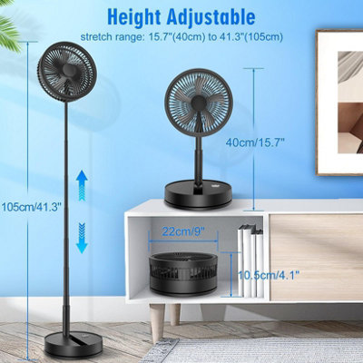 Portable Standing Fan Remote Control, 9 Inch Foldable Pedestal Fans ...