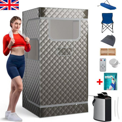 Portable Steam Sauna Home Full Body Sauna Box w/3L Steam Generator