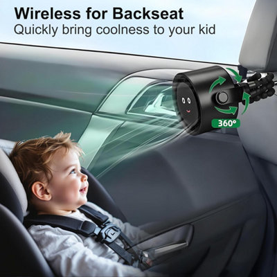 Portable Stroller Fan with LCD Display, 5 Speeds, Tripod Clip for ...