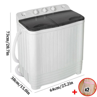 Portable Twin Tub Washing Machine - Compact Mini Laundry Washer & Spin ...