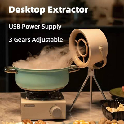 Portable USB Exhaust Fan Mini Kitchen Hood Extractor for BBQ, Desktop ...