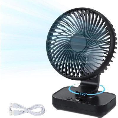 Portable usb table fan ultra quiet mini design powerful rechargeable ...