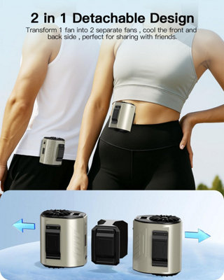 Portable Waist Fan Electric Fan USB Charging Waist Hanging Fan with 5 ...