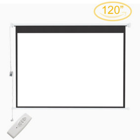 Portable Wall Mount Motorized Electric Projector Screen for Home Theater Movie 120 Inch 4:3
