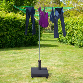 Portable Washing Line Holder with Lockable Wheels