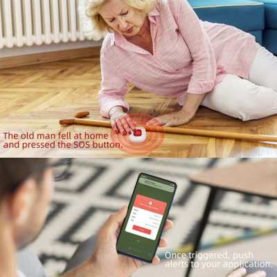 Portable WiFi Emergency Call Button - Rechargeable Wireless Alarm
