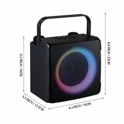 Portable Wireless bluetooth 5.0 Karaoke Speaker with 2 Microphones for Home and Party Use