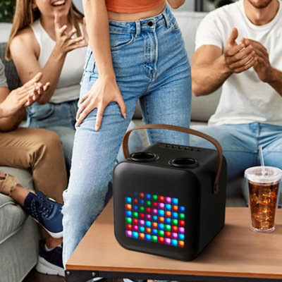 Portable Wireless bluetooth 5.0 RGB Light Karaoke Speaker With 2 ...