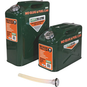 Portek No Glug Galvanised Steel Fuel Can 10 Litres