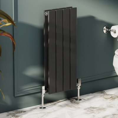 Porter Black Double Horizontal Flat Panel Radiator - 600x272mm