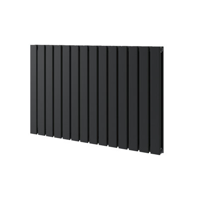Porter Black Double Horizontal Flat Panel Radiator - 600x680mm - 3