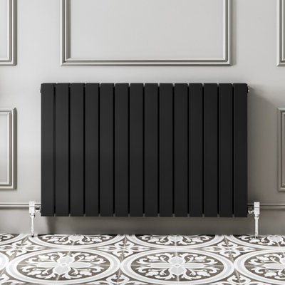 Porter Black Double Horizontal Flat Panel Radiator - 600x952mm