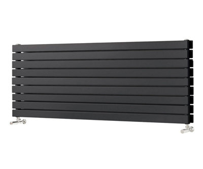 Porter Black Horizontal Double Flat Panel Radiator (W)1600mm x (H)610mm - 5