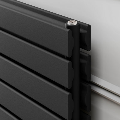 Porter Black Horizontal Double Flat Panel Radiator (W)1800mm x (H)475mm - 4