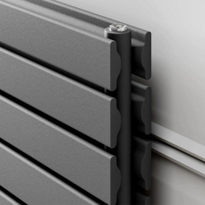 Porter Grey Double Horizontal Flat Panel Radiator - 1200x476mm - 4