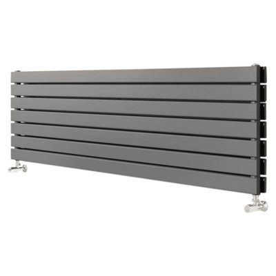 Porter Grey Double Horizontal Flat Panel Radiator - 1200x476mm - 5