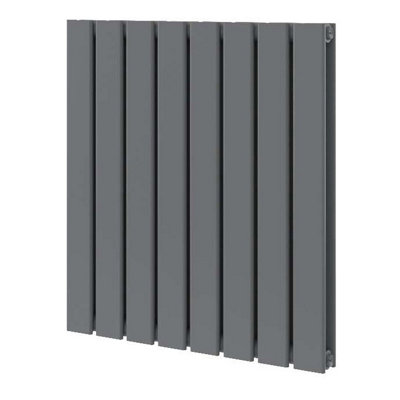 Porter Grey Double Horizontal Flat Panel Radiator - 600x544mm