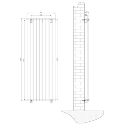 Porter Grey Double Vertical Flat Panel Radiator - 1800x610mm
