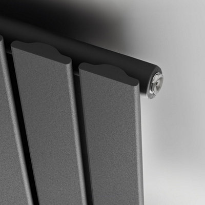 Porter Grey Single Vertical Flat Panel Radiator - 1600x340mm - 4