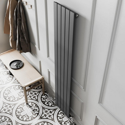 Porter Grey Single Vertical Flat Panel Radiator - 1800x340mm