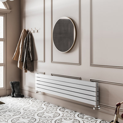 Porter White Double Horizontal Flat Panel Radiator - 1800x340mm - 3