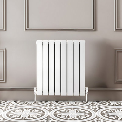Porter White Double Horizontal Flat Panel Radiator - 600x544mm