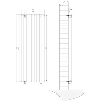 Porter White Single Vertical Flat Panel Radiator - 1800x610mm