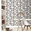 Portfolio Geometric Wood Wallpaper Grey Rasch 213508