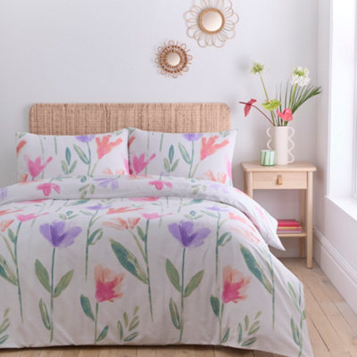 Portfolio Home Charlotte Floral Soft Easy Care Bed Linen Bedding Duvet Cover Quilt Set With Pillow Cases