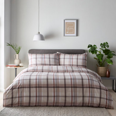 Portfolio Home Prague Checkered Soft Easy Care Bed Linen Bedding Duvet Cover Quilt Set With Pillow Case