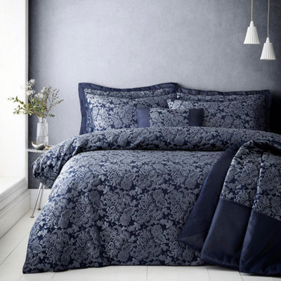 Portfolio Home Sandringham Blue Duvet Cover Set Double Bedding Set