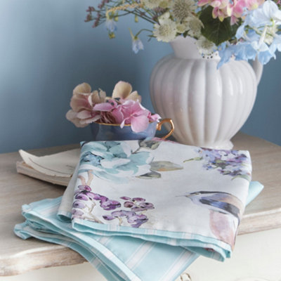 Portia Bird & Floral Print 100% Cotton Multicoloured Duvet Covet Set