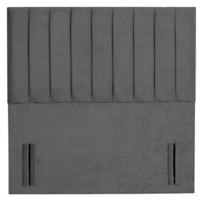 Portland Plush Velvet 3ft Single 50" Floor Standing Headboard - Grey