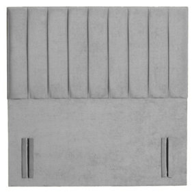 Portland Plush Velvet 3ft Single 50" Floor Standing Headboard - Silver