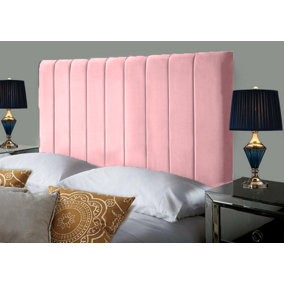 Portland Plush Velvet 4ft6 Double 36" Headboard -  Pink