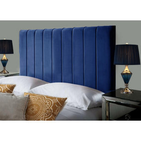 Portland Plush Velvet 6ft Super King 36" Headboard -  Blue