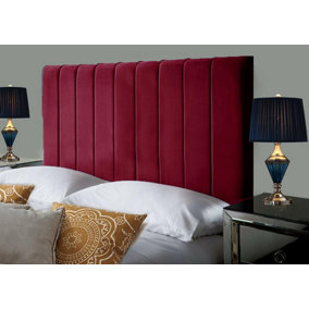 Portland Plush Velvet 6ft Super King 36" Headboard -  Burgundy