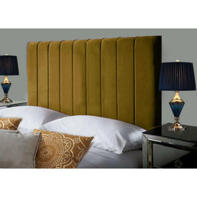 Portland Plush Velvet 6ft Super King 36" Headboard -  Turmeric