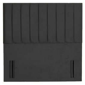 Portland Plush Velvet 6ft Super King 50" Floor Standing Headboard - Black
