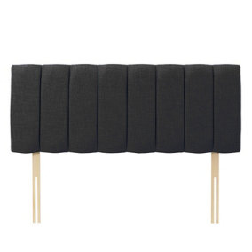 Portland Turin 5ft Kingsize 20" Headboard -  Black