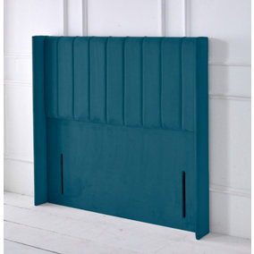 Portland Winged Plush Velvet 3ft Single 50" Floor Standing Headboard - Mallard