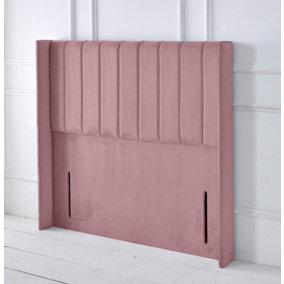 Portland Winged Plush Velvet 3ft Single 50" Floor Standing Headboard - Pink