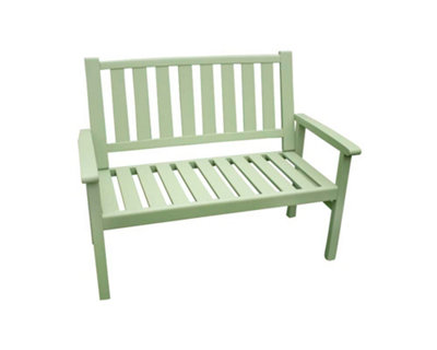 Porto 2 Seater Bench (Homestead) - Acacia Wood - L120 x W56 x H94 cm - Green