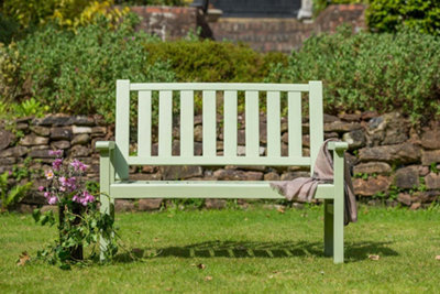 Porto 2 Seater Bench (Homestead) - Acacia Wood - L120 x W56 x H94 cm - Green - 3