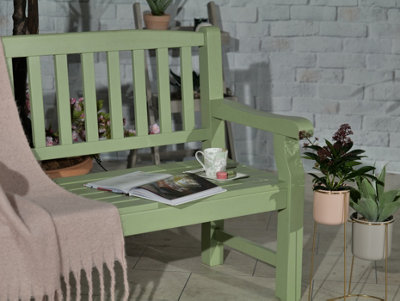 Porto 2 Seater Bench (Turnbury) - Acacia Wood - H92 x W59 x L120 cm - Green - 4