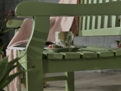Porto 2 Seater Bench (Turnbury) - Acacia Wood - H92 x W59 x L120 cm - Green - 5