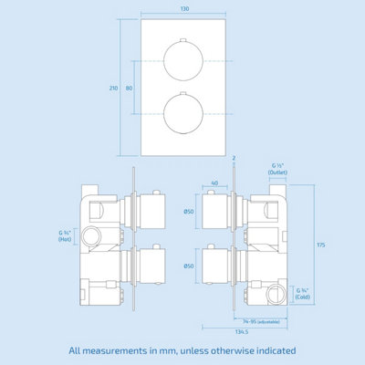 Porto Concealed Thermostatic Overhead 250mm Rainfall Shower Mixer Set Matte Black - 8