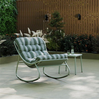 Porto Green Stripe Rocking Chair