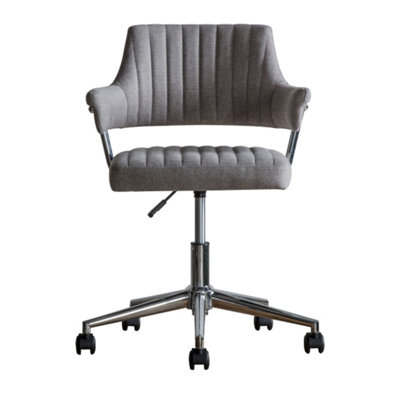 Porto Swivel Chair Modern Fabric Upholstered Grey